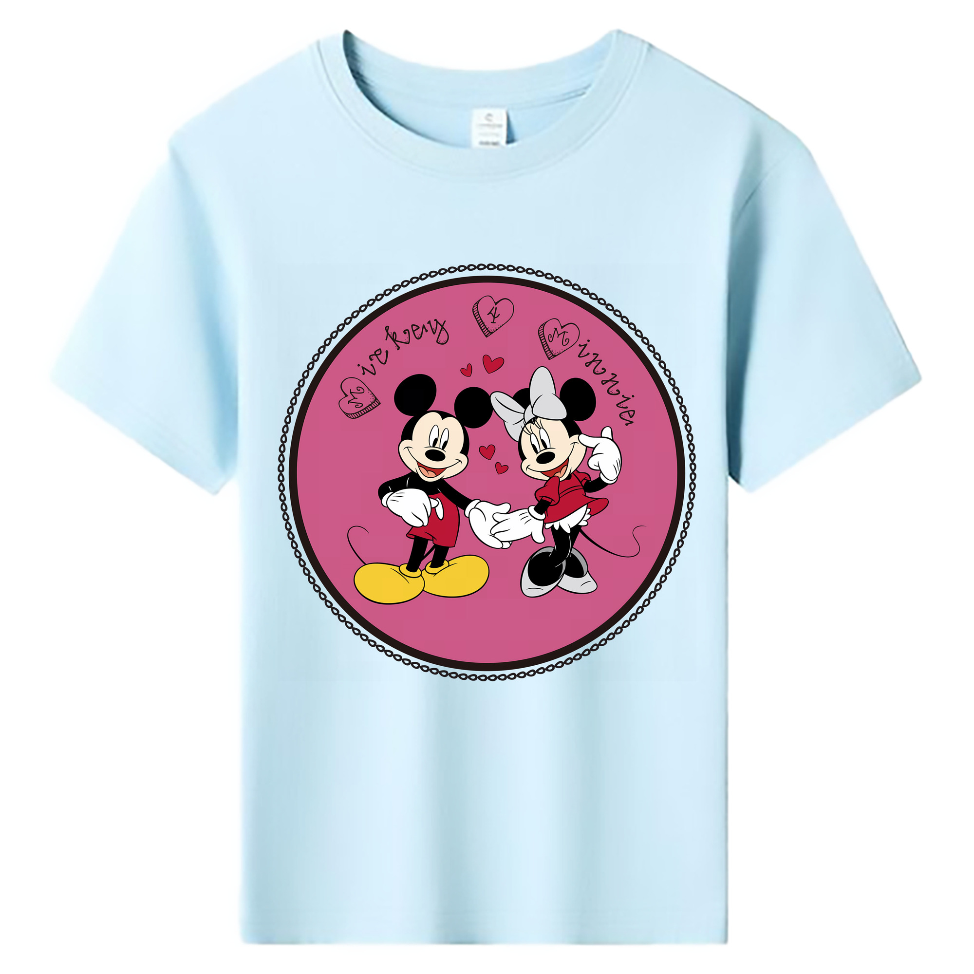 （画像用） ミッキーマウス Mickey Mouse 綿100％キッズTシャツ（フロントプリント）
